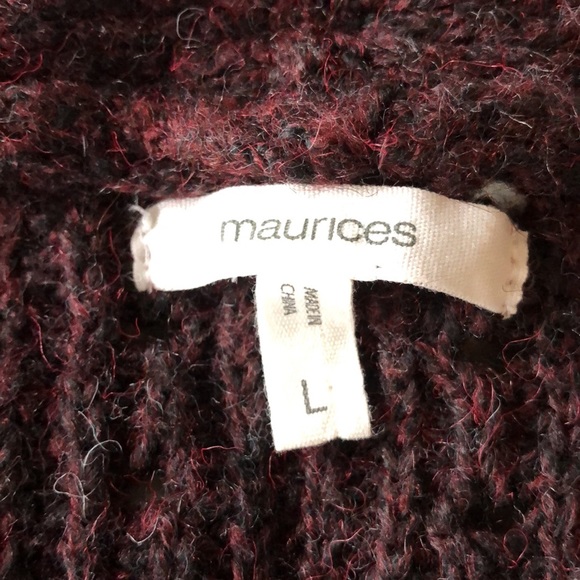 Maurice’s open front , burgundy cardigan. Slouchy,oversized. Unique pattern. EUC - Picture 6 of 10